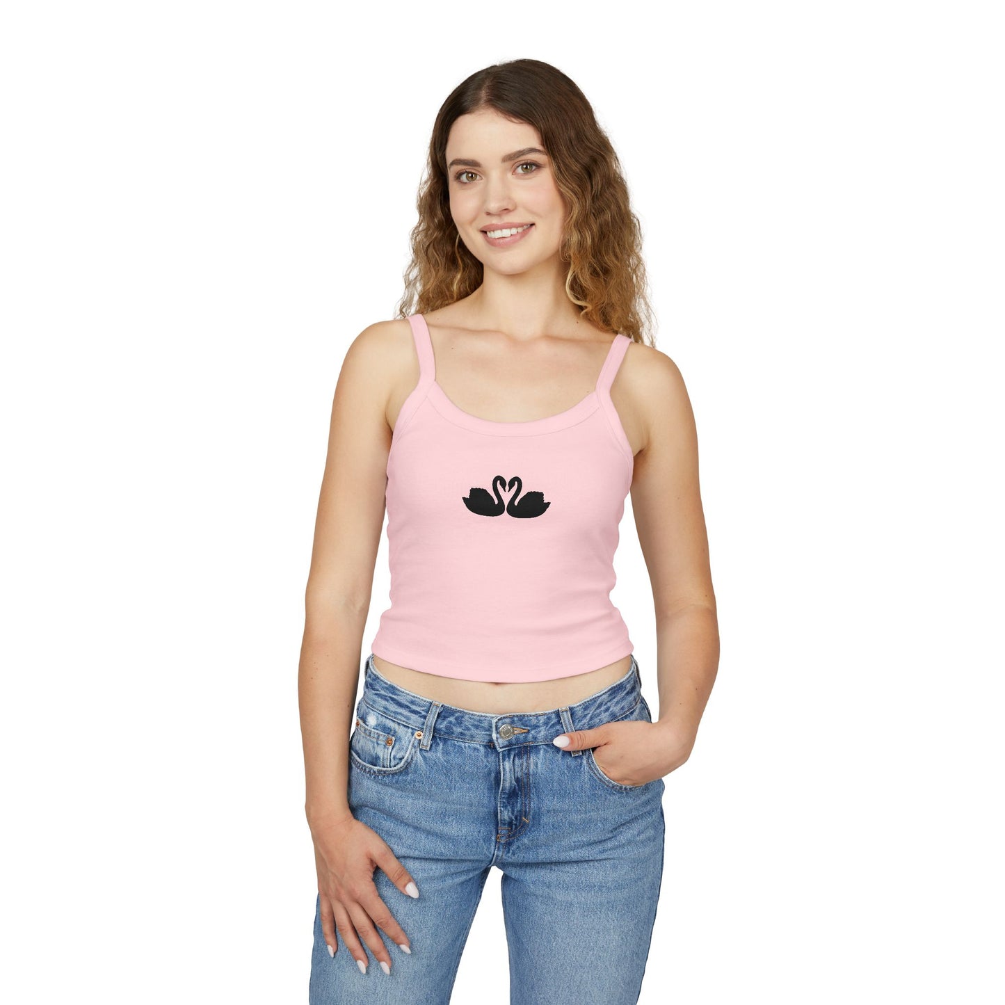 Swan Love Women's Spaghetti Strap Tank Top - Cute Summer Style