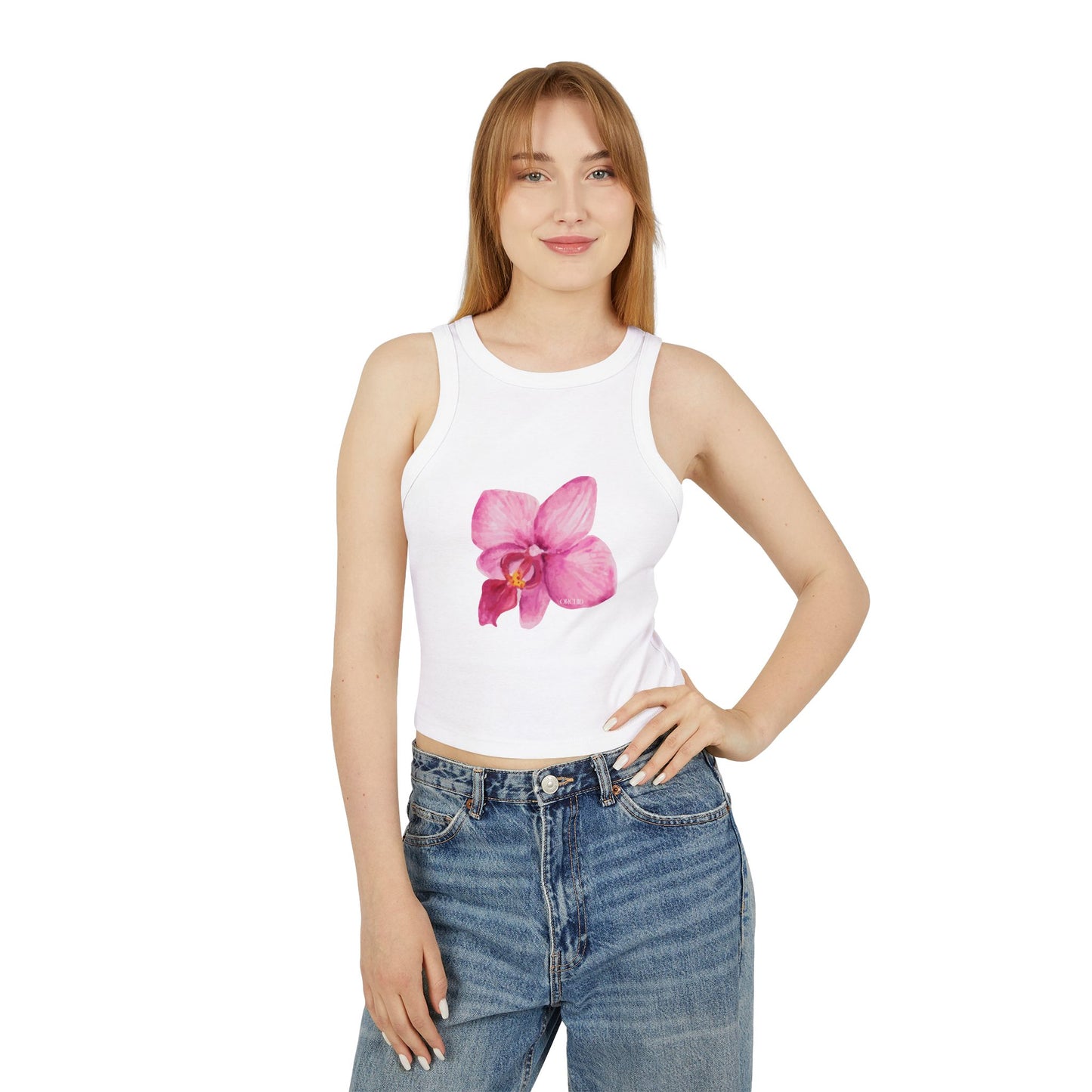 Floral Women's Racer Tank Top - Perfect for Summer Outings