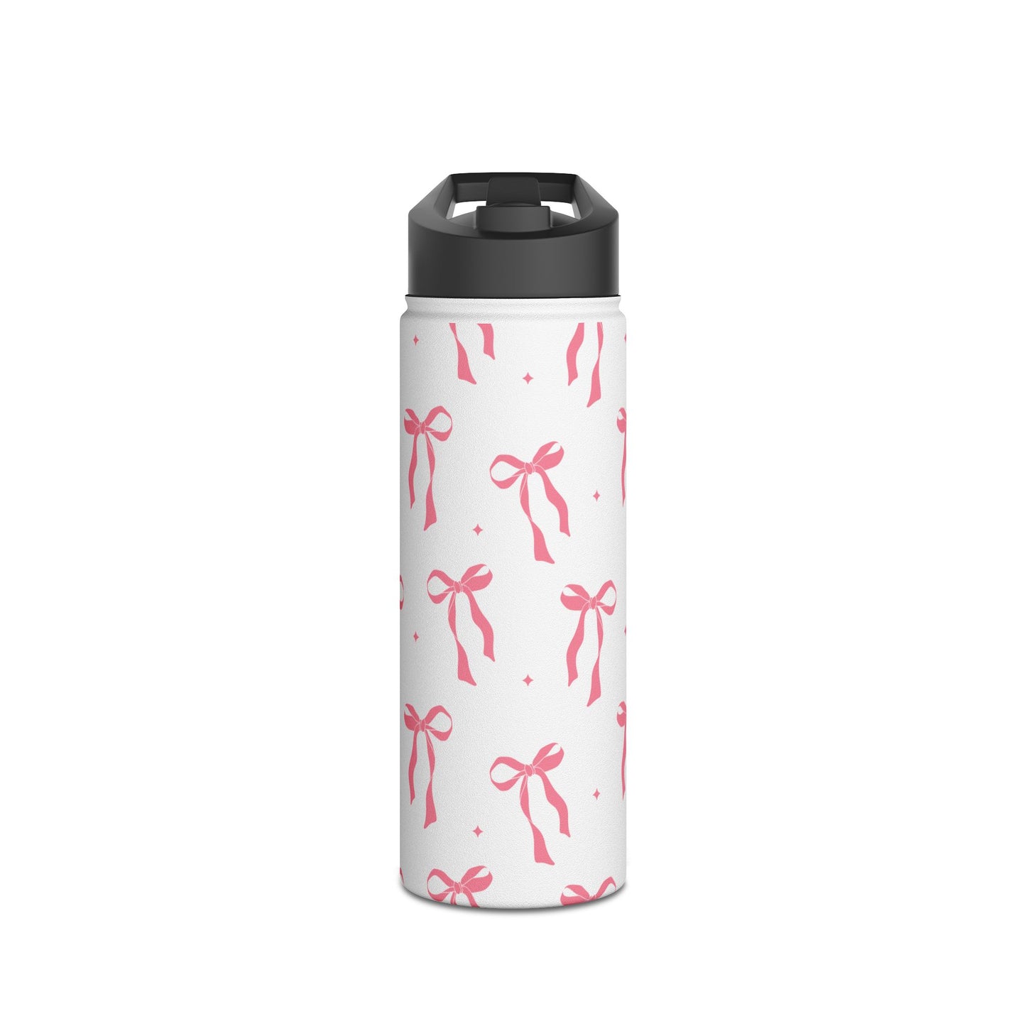 Charming Ribbon Pattern Stainless Steel Water Bottle | Perfect for Gifting or Everyday Use