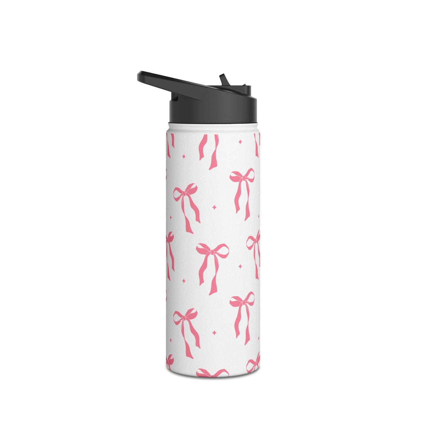 Charming Ribbon Pattern Stainless Steel Water Bottle | Perfect for Gifting or Everyday Use