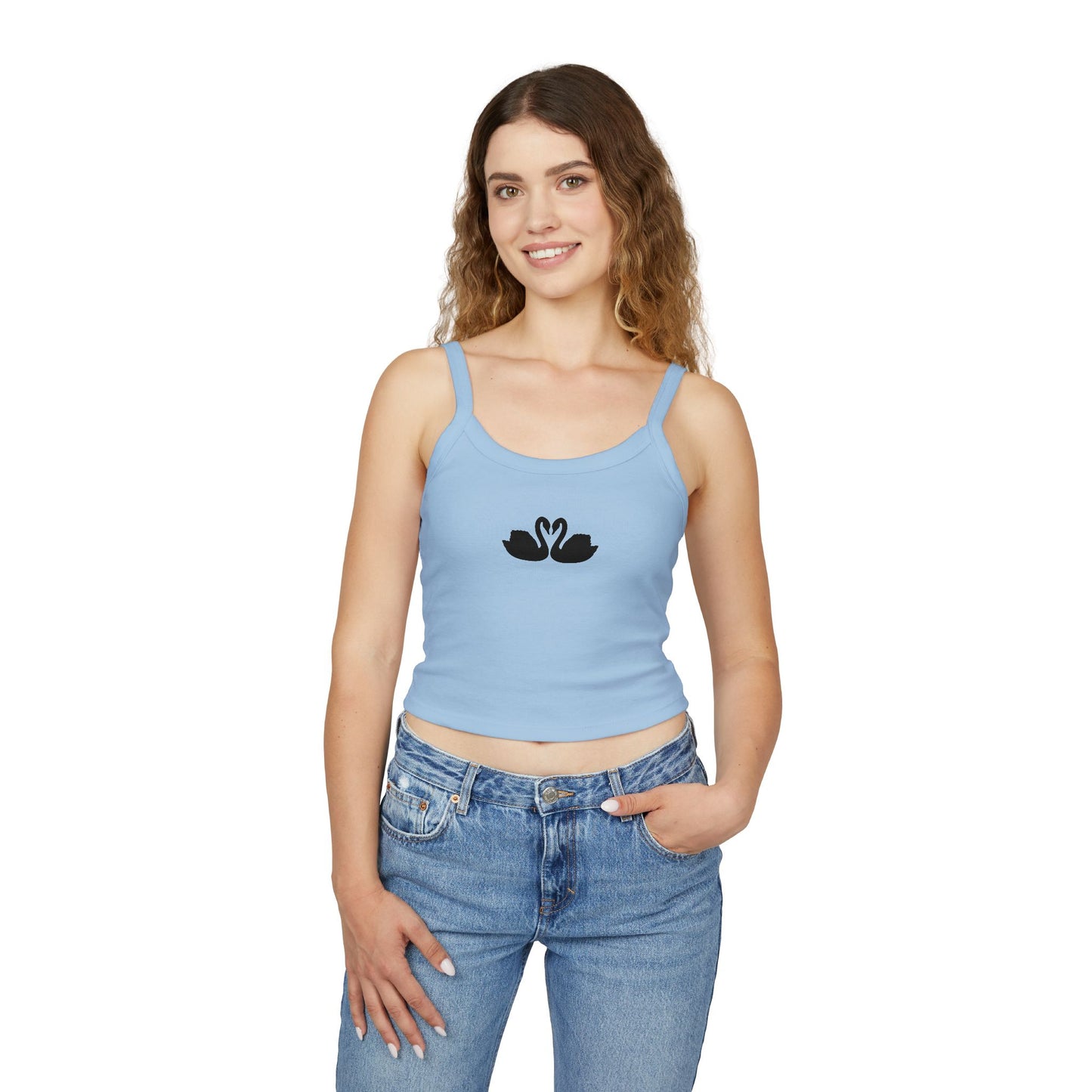 Swan Love Women's Spaghetti Strap Tank Top - Cute Summer Style