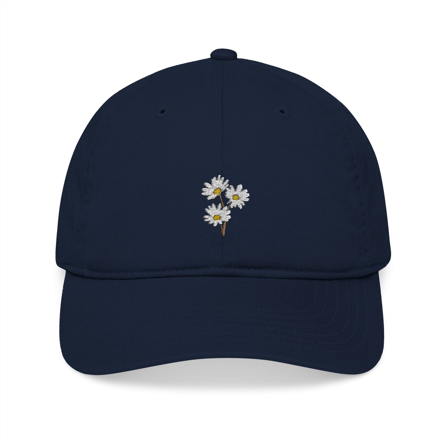Organic Floral Embroidered Baseball Cap - Eco-Friendly Stylish Hat