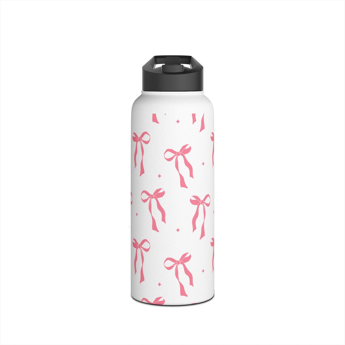 Charming Ribbon Pattern Stainless Steel Water Bottle | Perfect for Gifting or Everyday Use