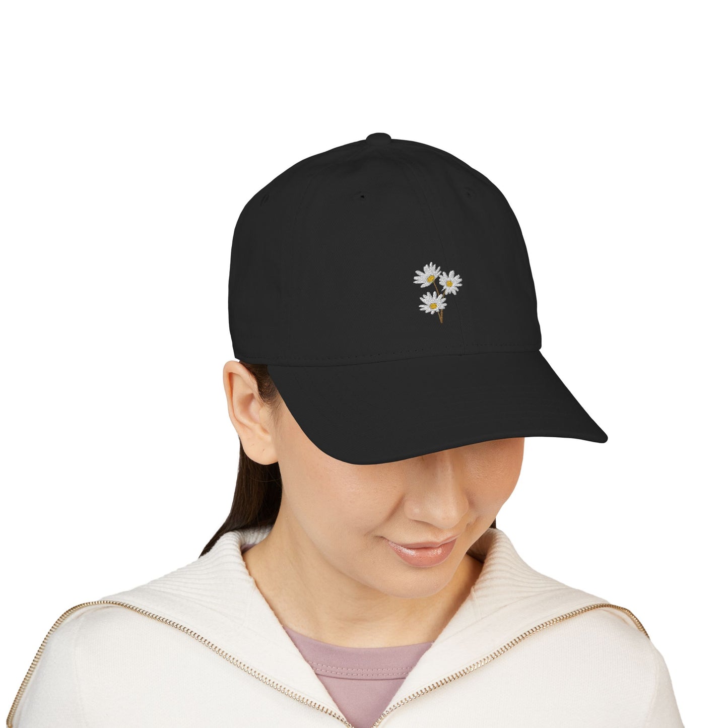 Organic Floral Embroidered Baseball Cap - Eco-Friendly Stylish Hat