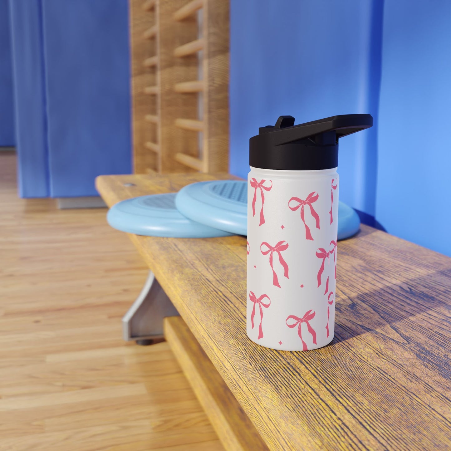Charming Ribbon Pattern Stainless Steel Water Bottle | Perfect for Gifting or Everyday Use