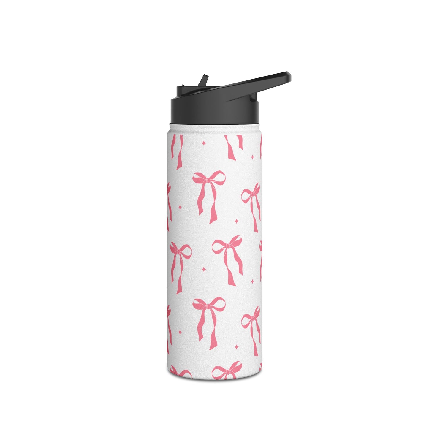 Charming Ribbon Pattern Stainless Steel Water Bottle | Perfect for Gifting or Everyday Use