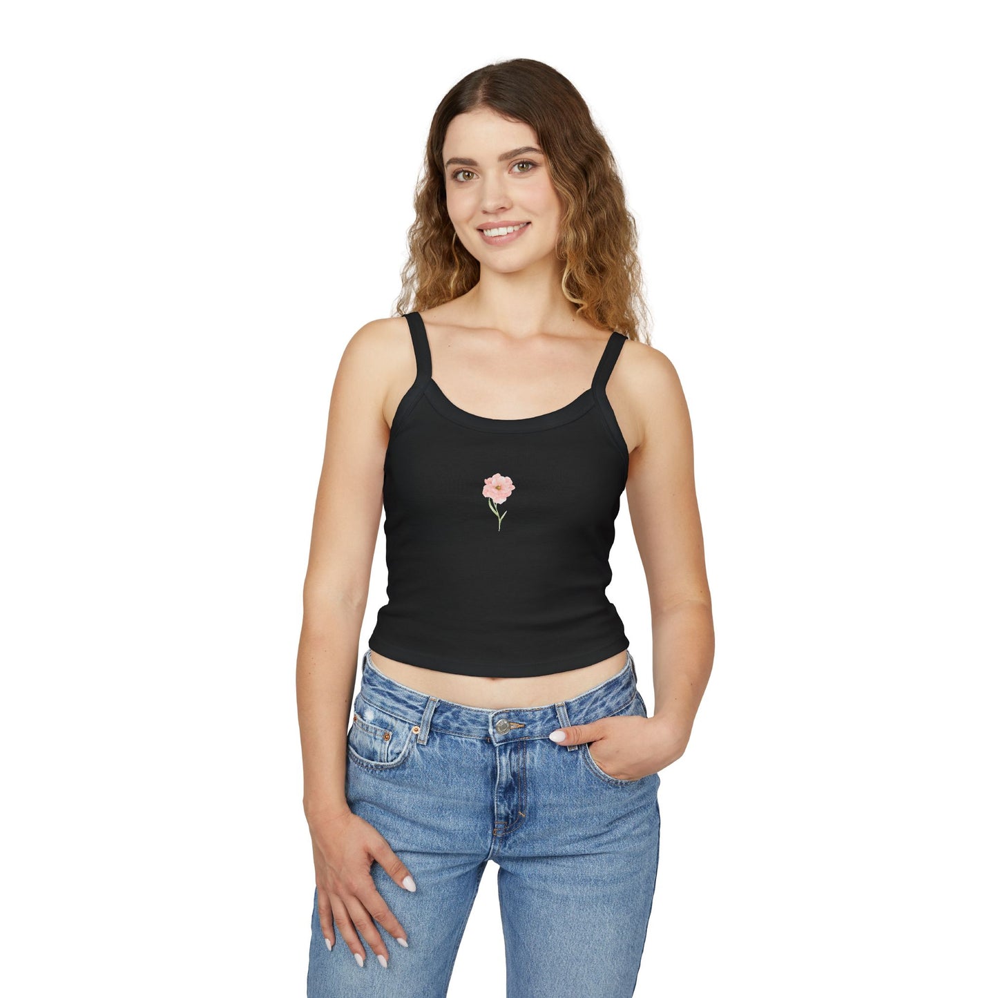 Floral Women's Spaghetti Strap Tank Top - Summer Sleeveless Tee