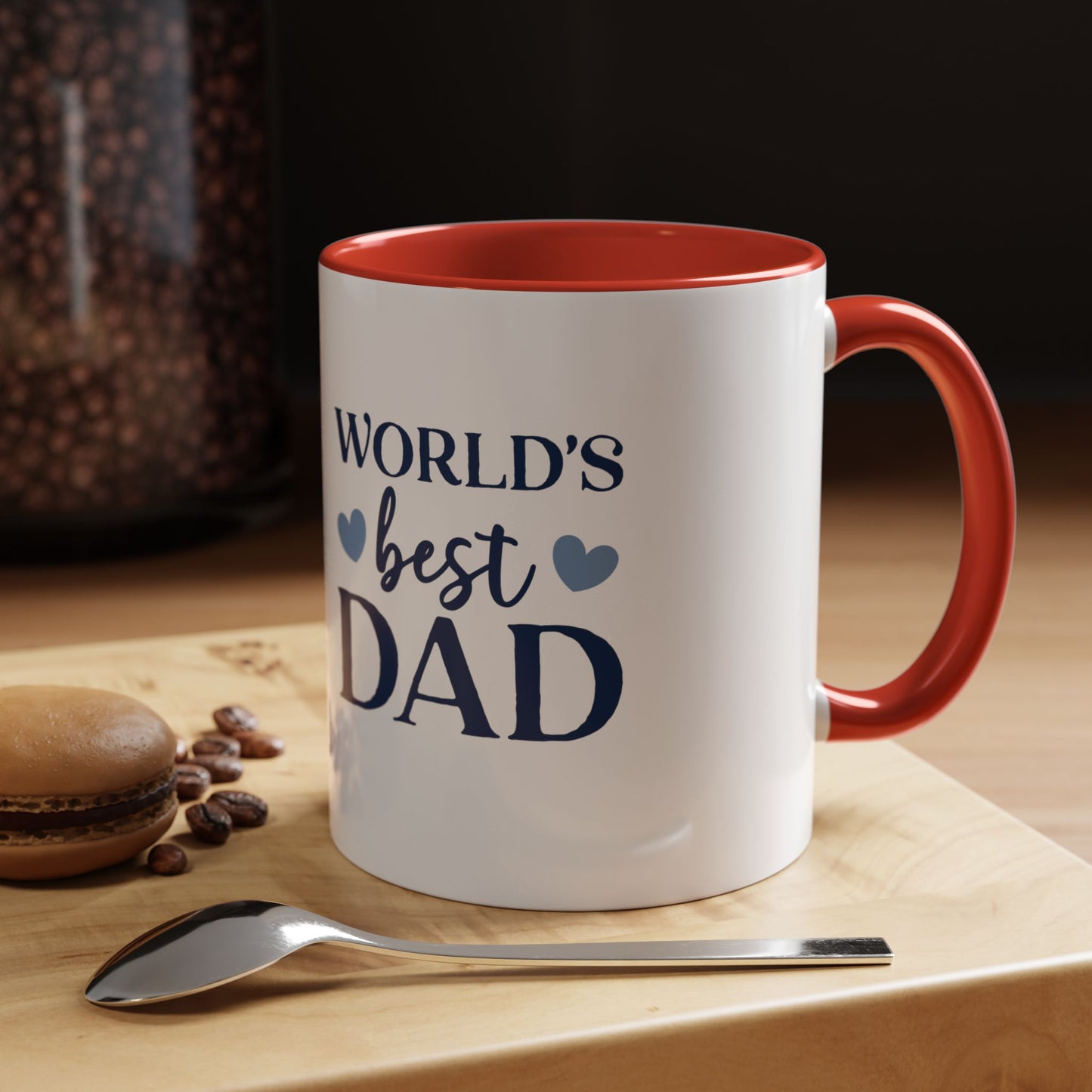 World's Best Dad Accent Coffee Mug | Gift for Father's Day, Coffee Lovers, Dad's Birthday, Home & Office Decor