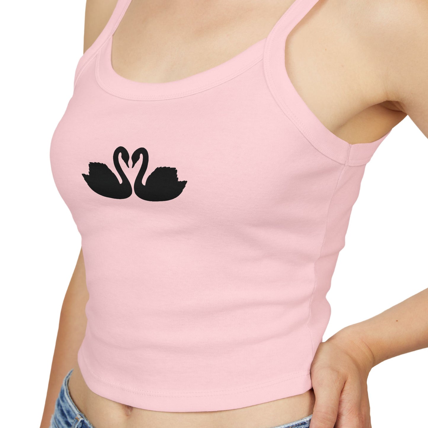 Swan Love Women's Spaghetti Strap Tank Top - Cute Summer Style