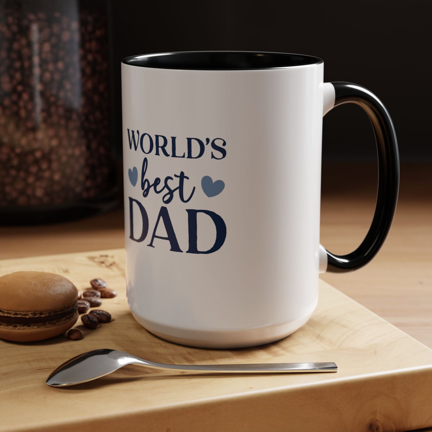 World's Best Dad Accent Coffee Mug | Gift for Father's Day, Coffee Lovers, Dad's Birthday, Home & Office Decor