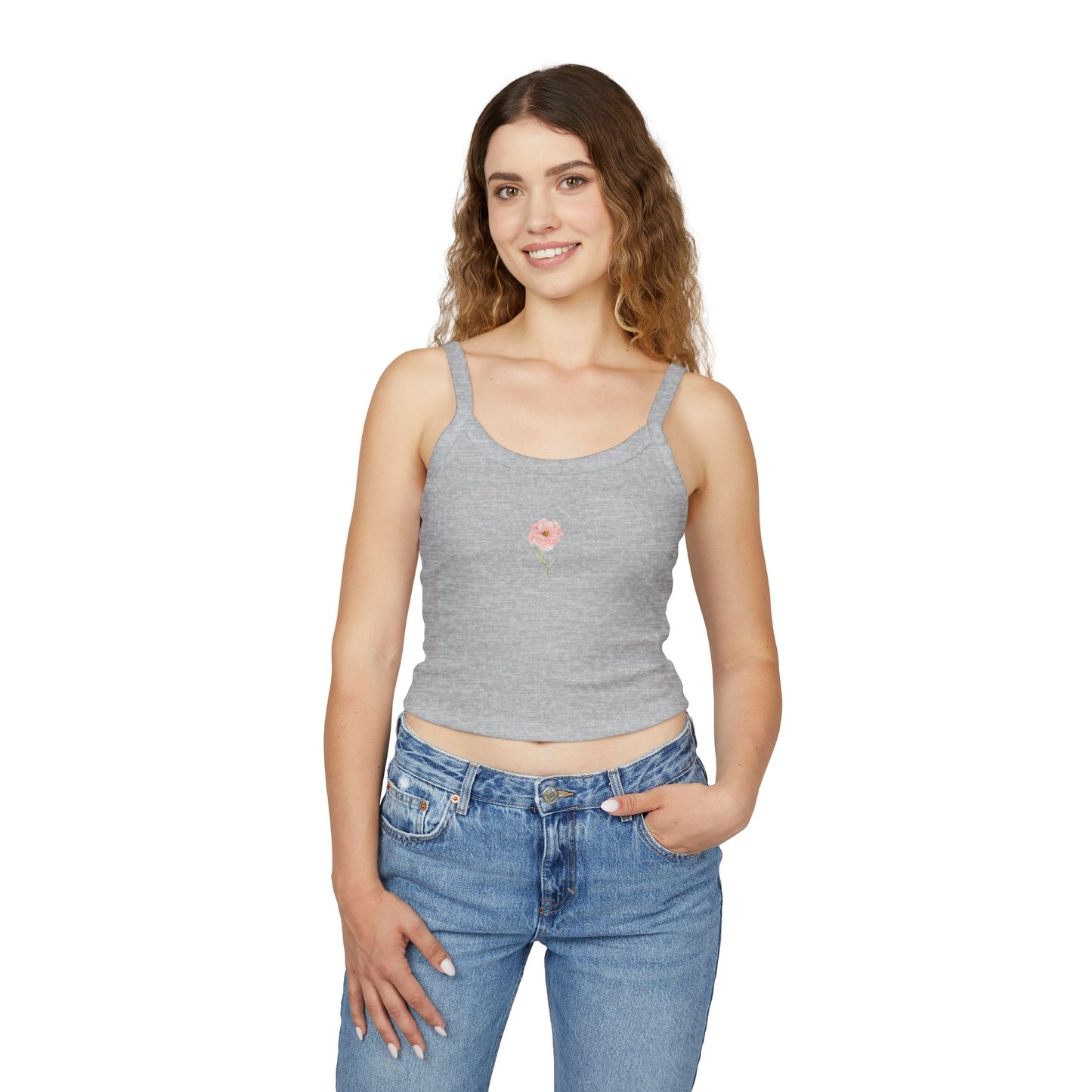 Floral Women's Spaghetti Strap Tank Top - Summer Sleeveless Tee