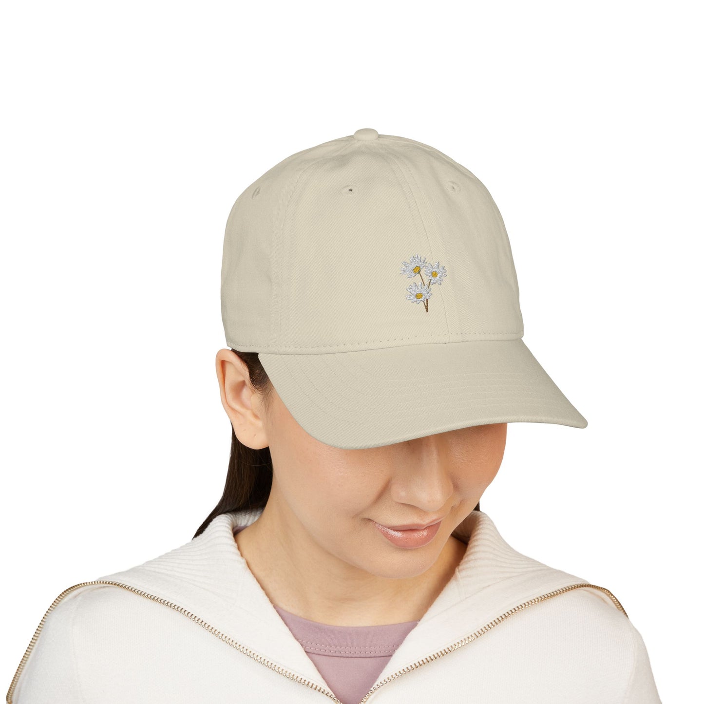 Organic Floral Embroidered Baseball Cap - Eco-Friendly Stylish Hat