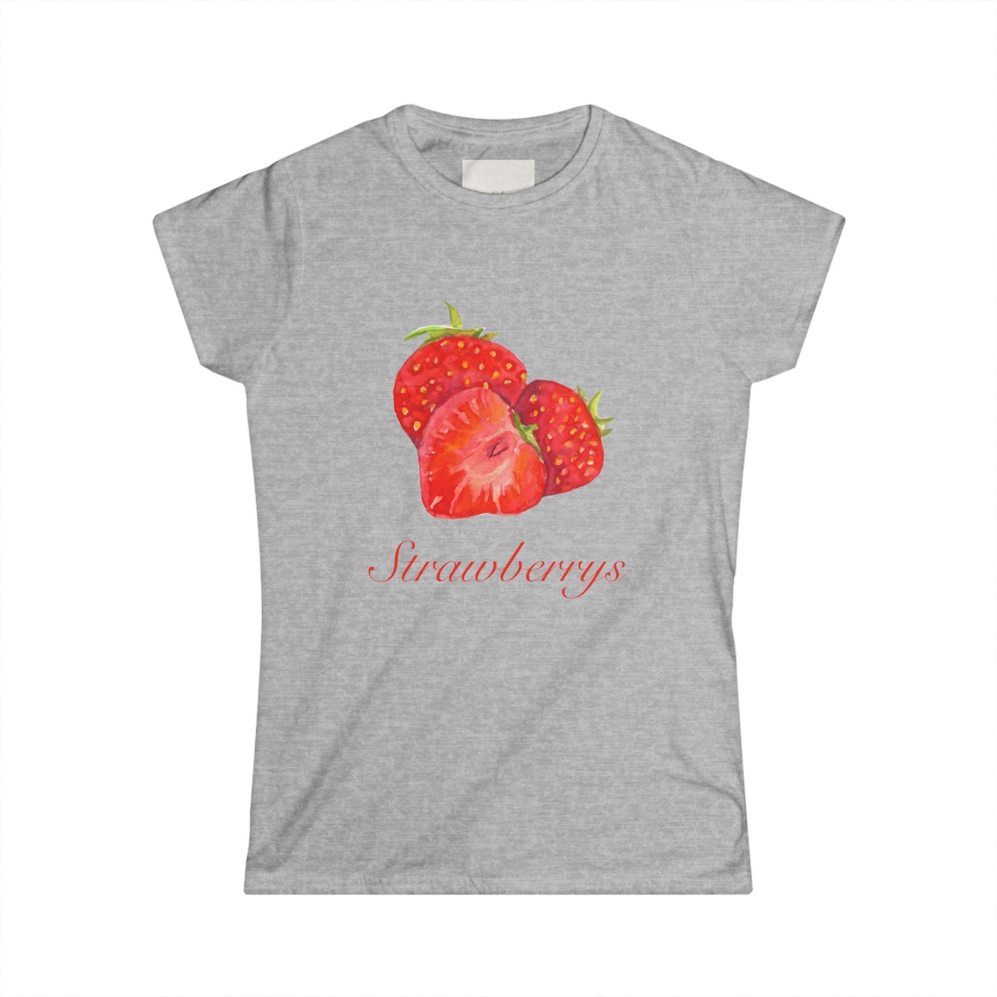 Strawberry Love Women's Softstyle Tee – Perfect for Summer Days and Casual Outings