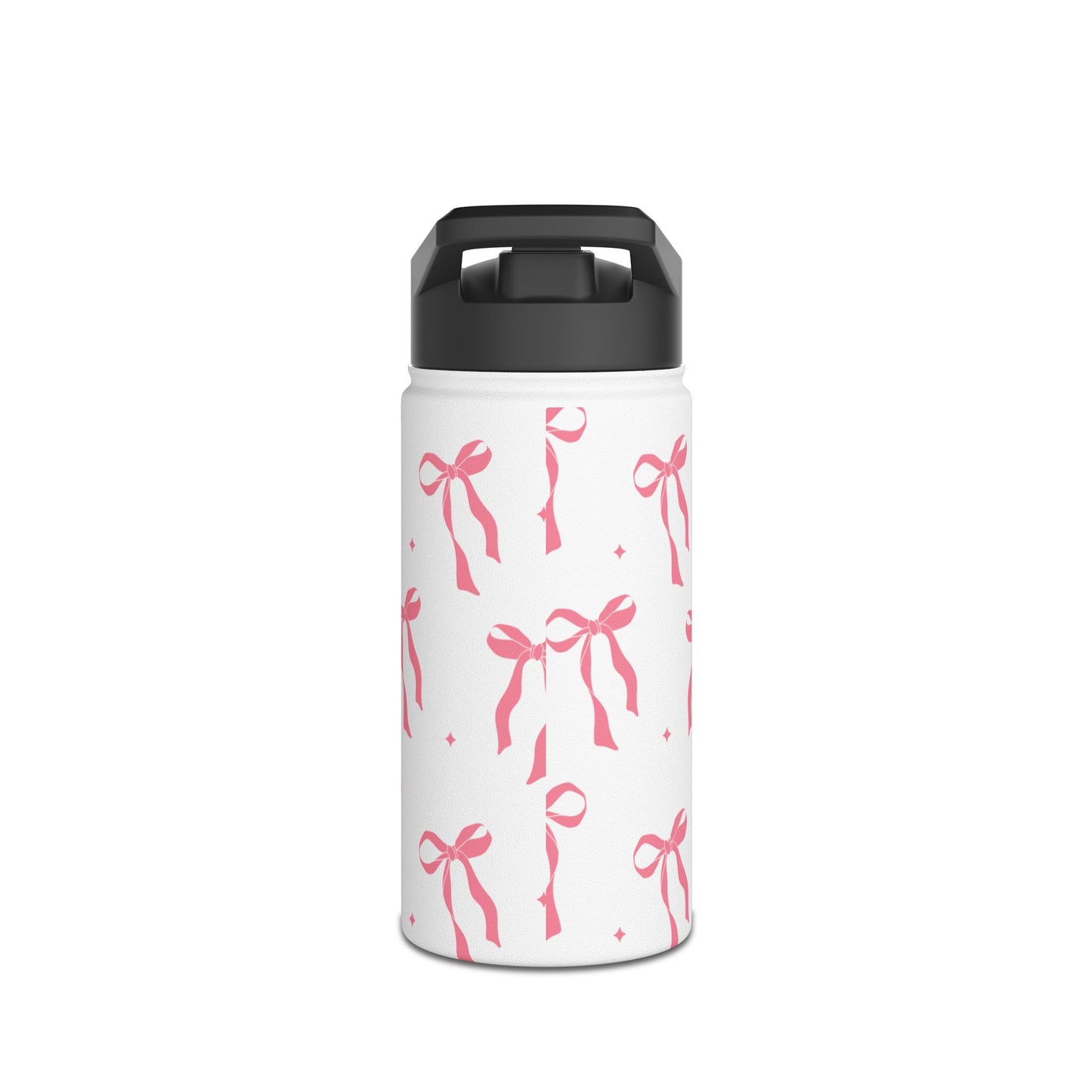 Charming Ribbon Pattern Stainless Steel Water Bottle | Perfect for Gifting or Everyday Use