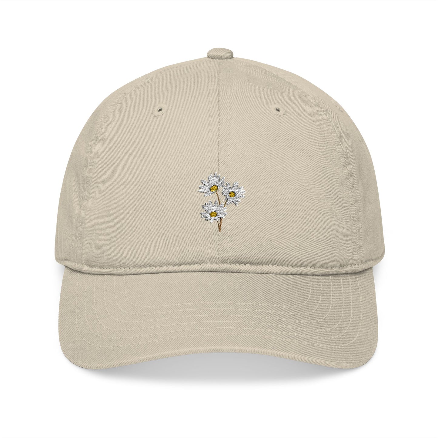 Organic Floral Embroidered Baseball Cap - Eco-Friendly Stylish Hat