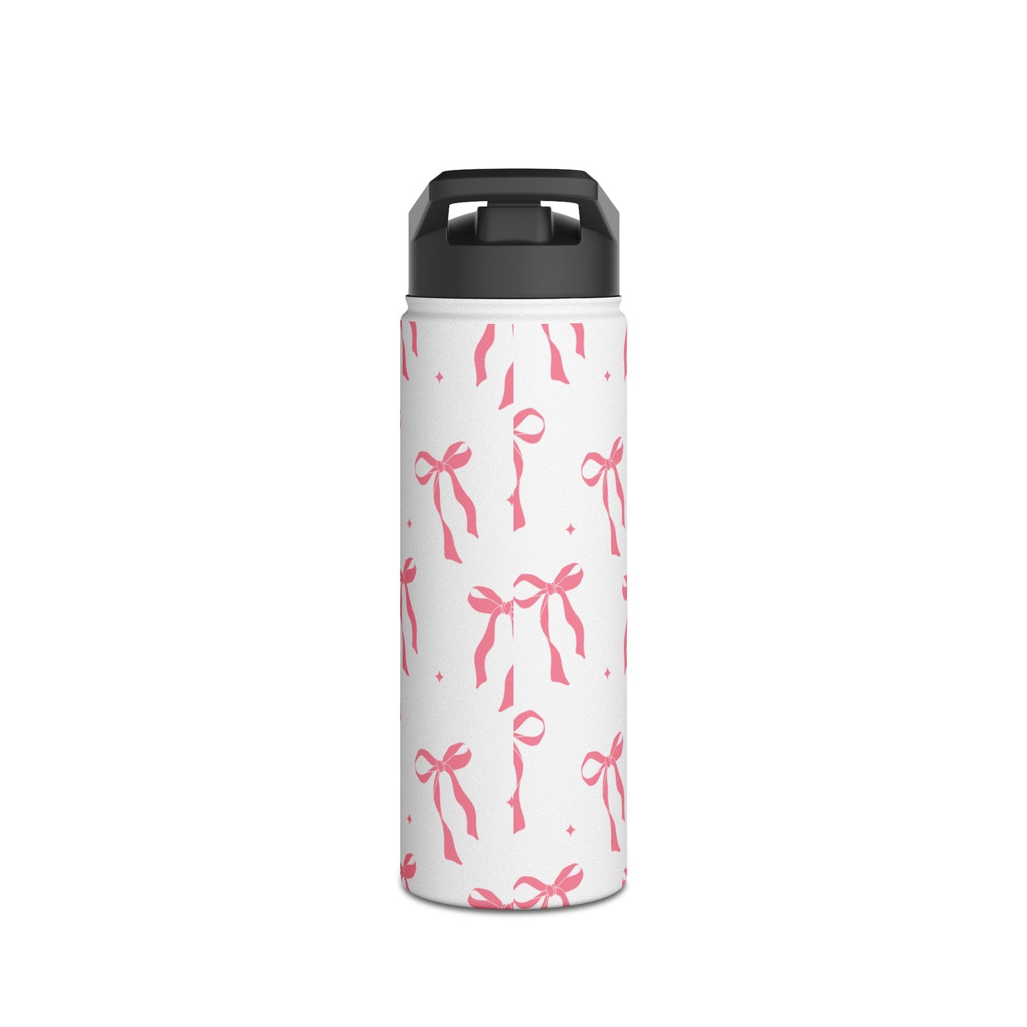 Charming Ribbon Pattern Stainless Steel Water Bottle | Perfect for Gifting or Everyday Use