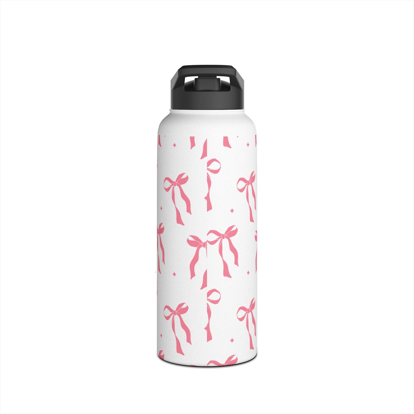 Charming Ribbon Pattern Stainless Steel Water Bottle | Perfect for Gifting or Everyday Use