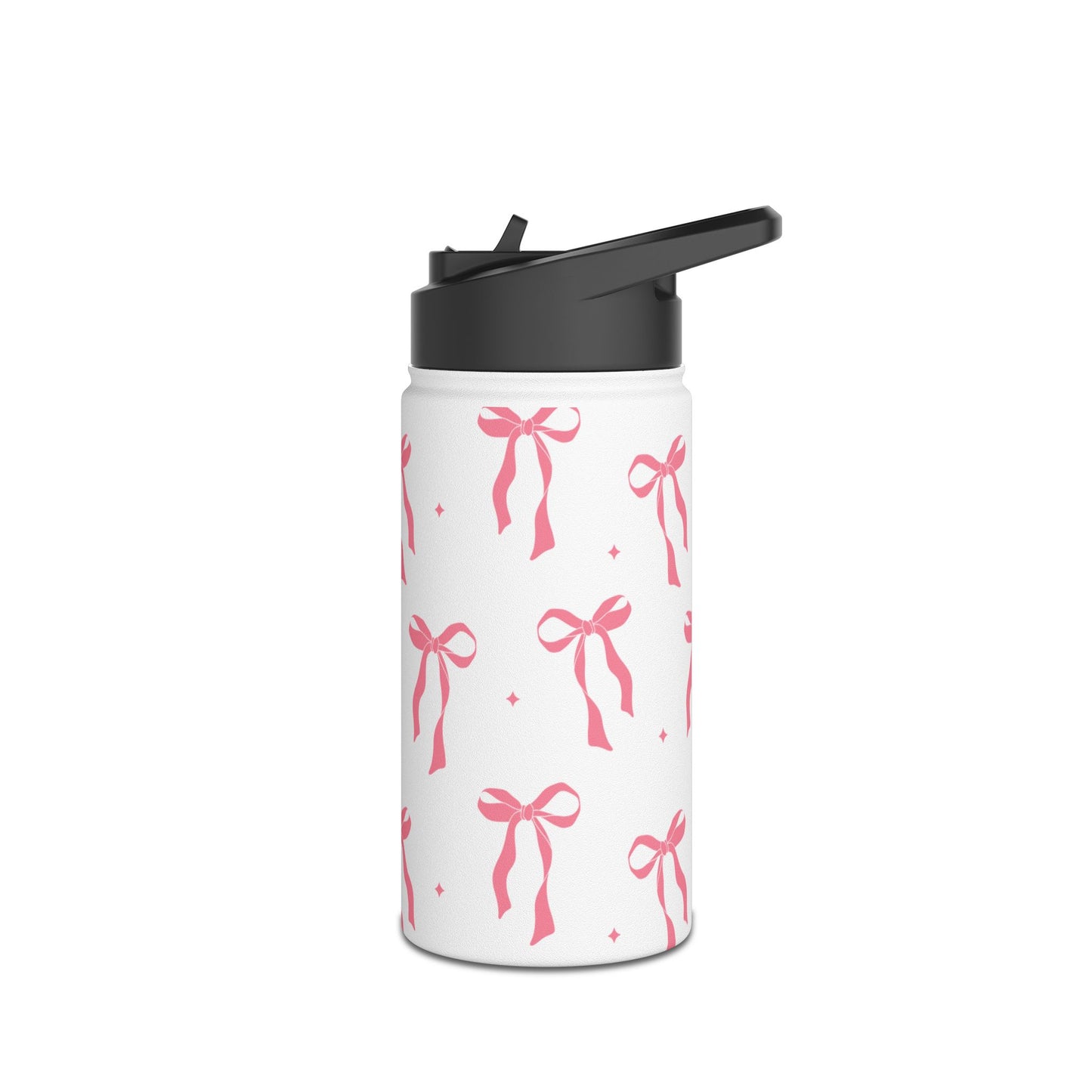 Charming Ribbon Pattern Stainless Steel Water Bottle | Perfect for Gifting or Everyday Use