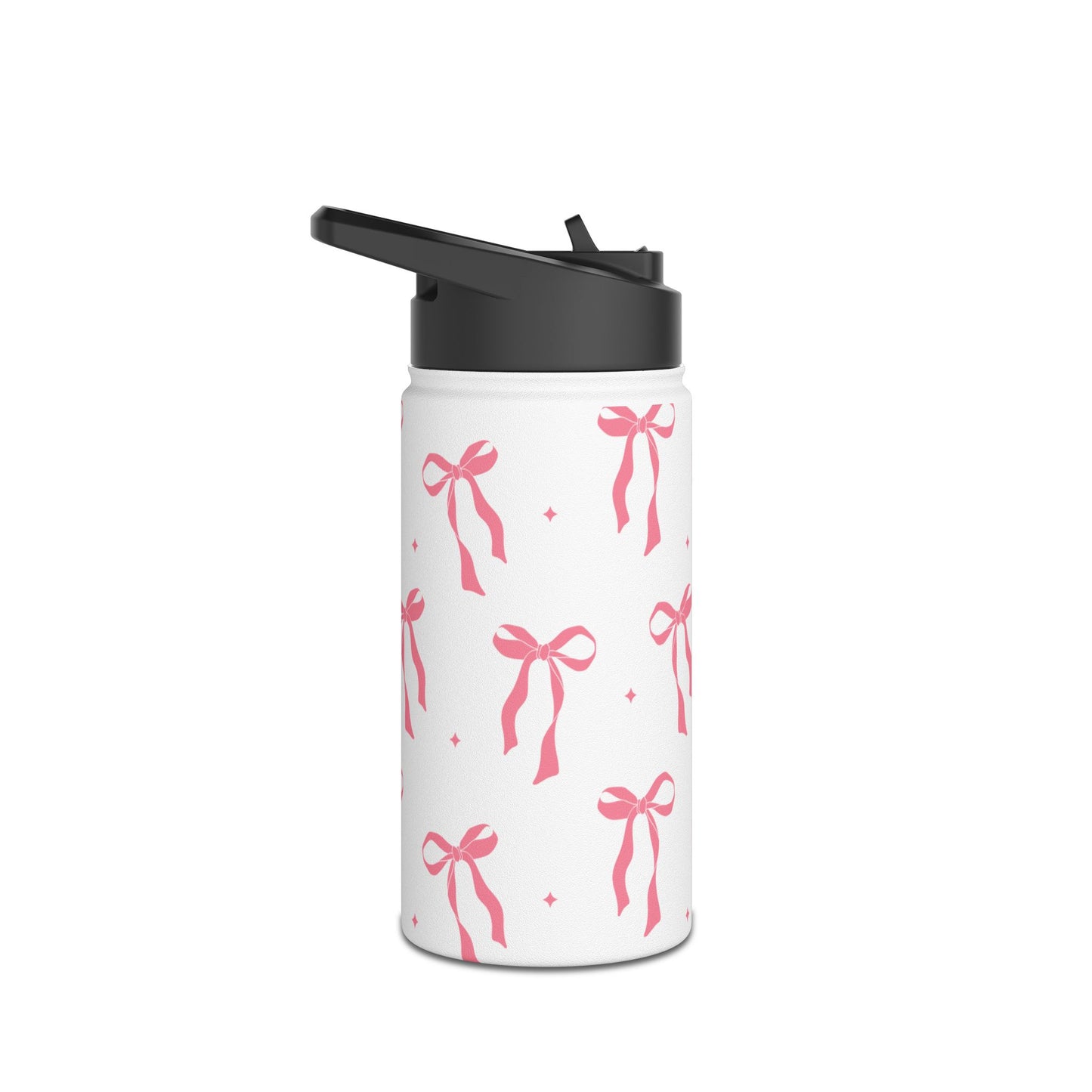 Charming Ribbon Pattern Stainless Steel Water Bottle | Perfect for Gifting or Everyday Use