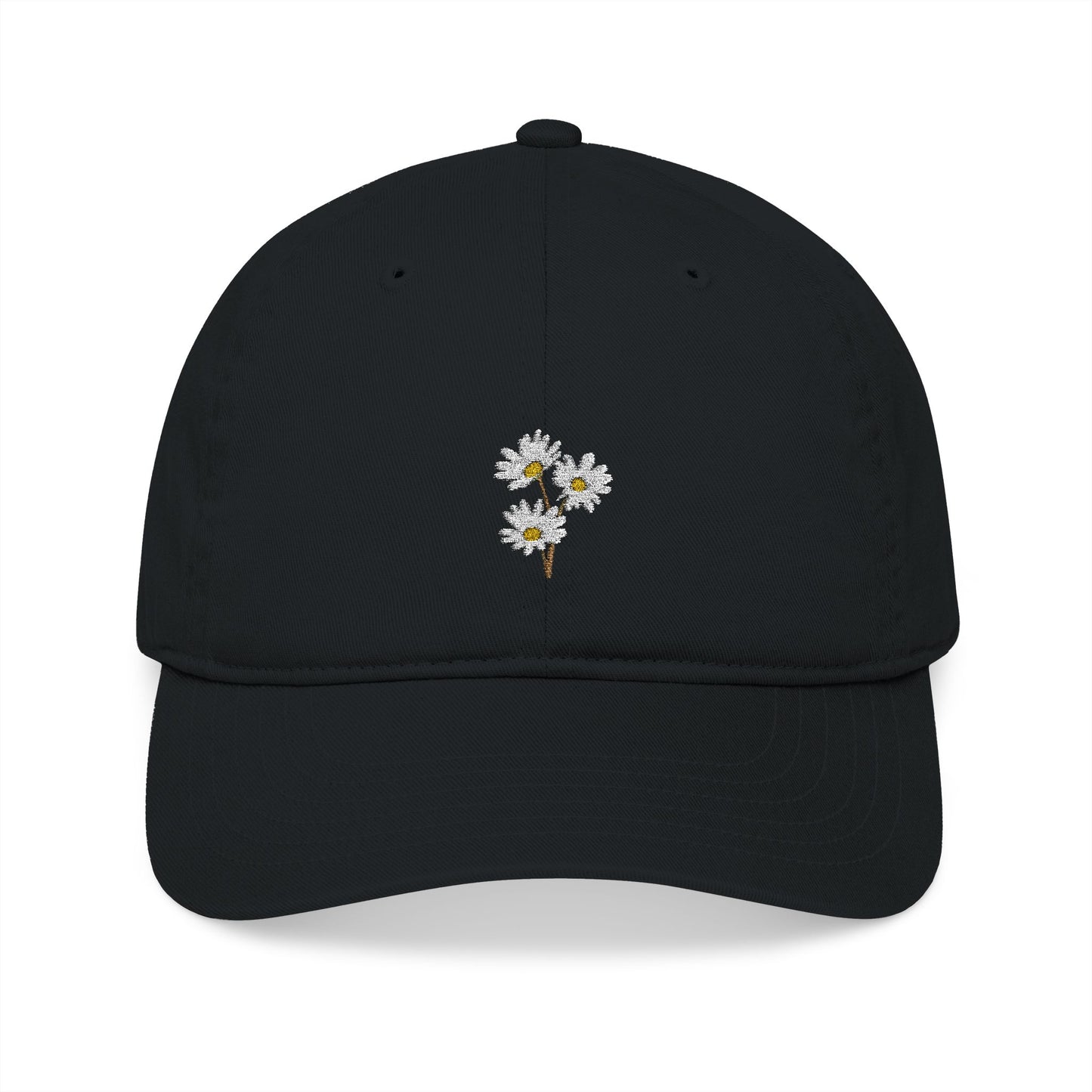 Organic Floral Embroidered Baseball Cap - Eco-Friendly Stylish Hat