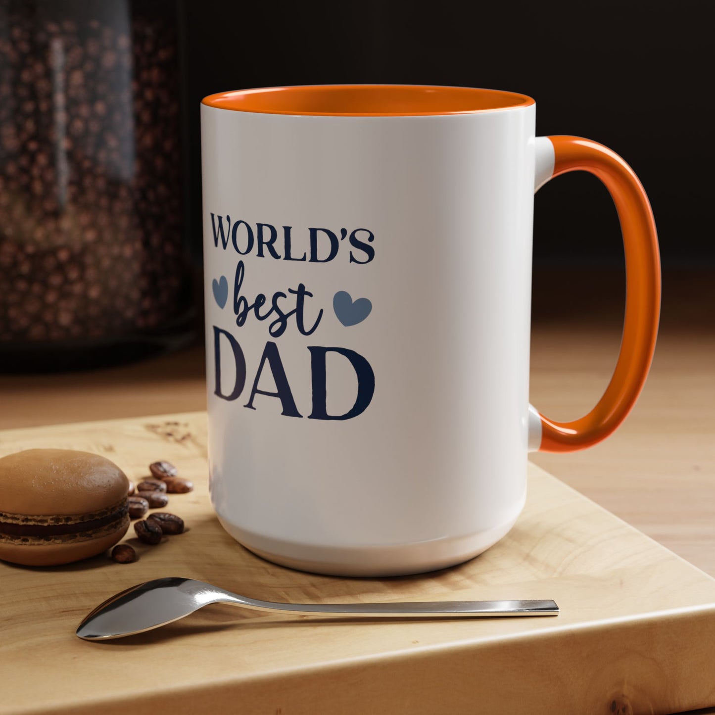 World's Best Dad Accent Coffee Mug | Gift for Father's Day, Coffee Lovers, Dad's Birthday, Home & Office Decor