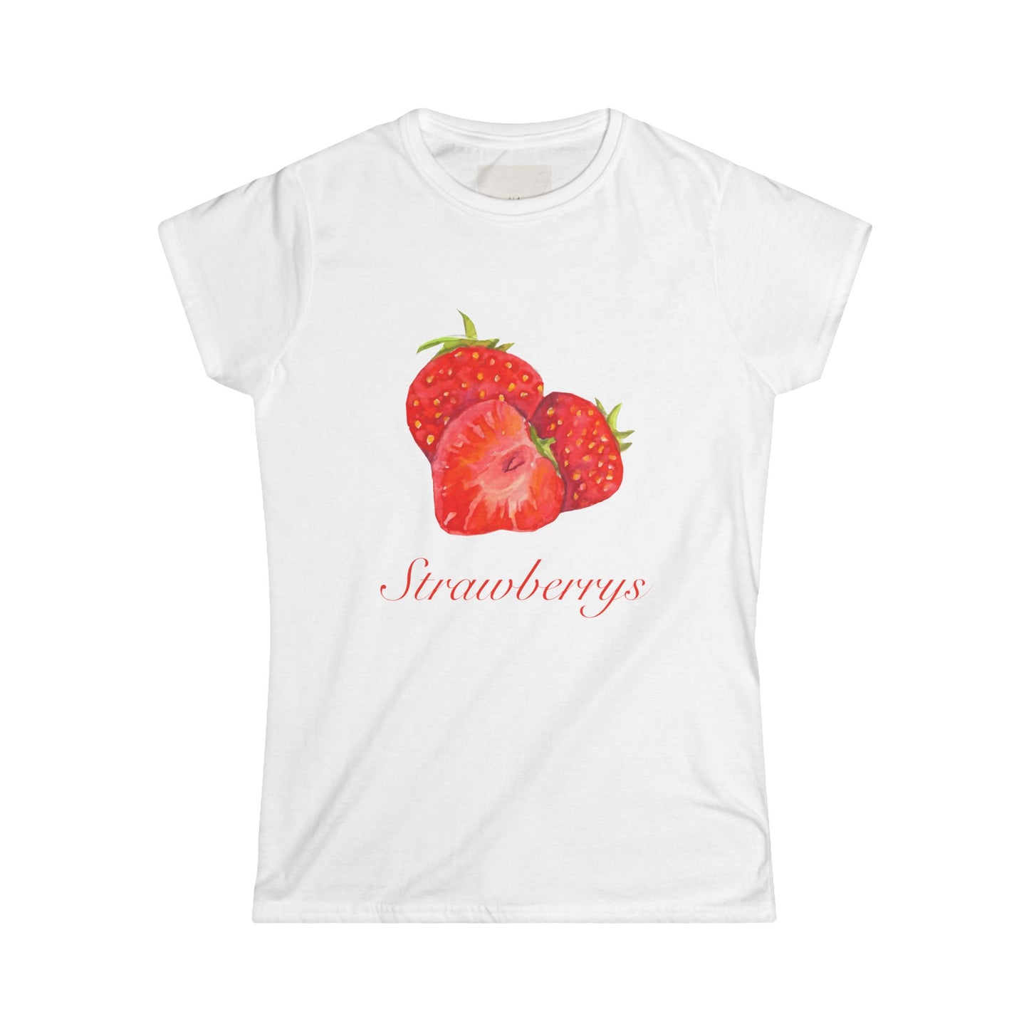 Strawberry Love Women's Softstyle Tee – Perfect for Summer Days and Casual Outings