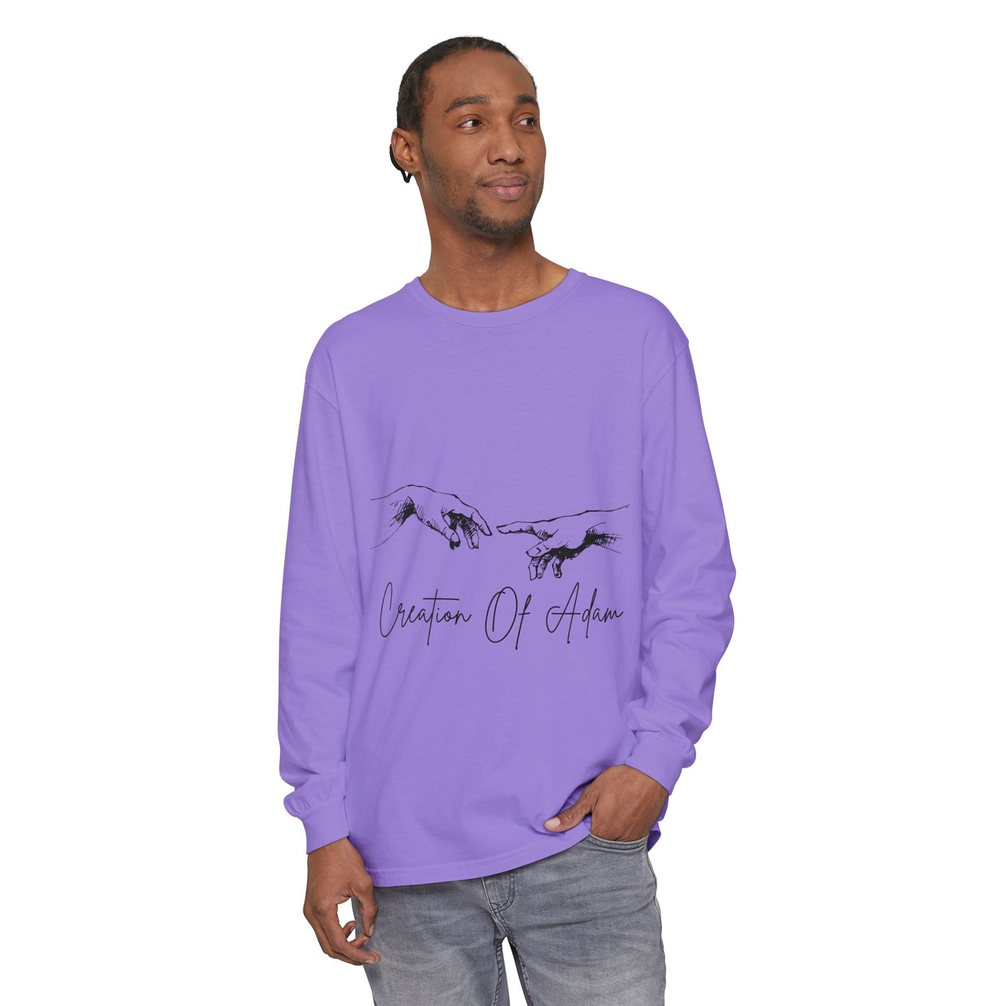 Creation of Adam Long Sleeve T-Shirt - Unisex Art Tee
