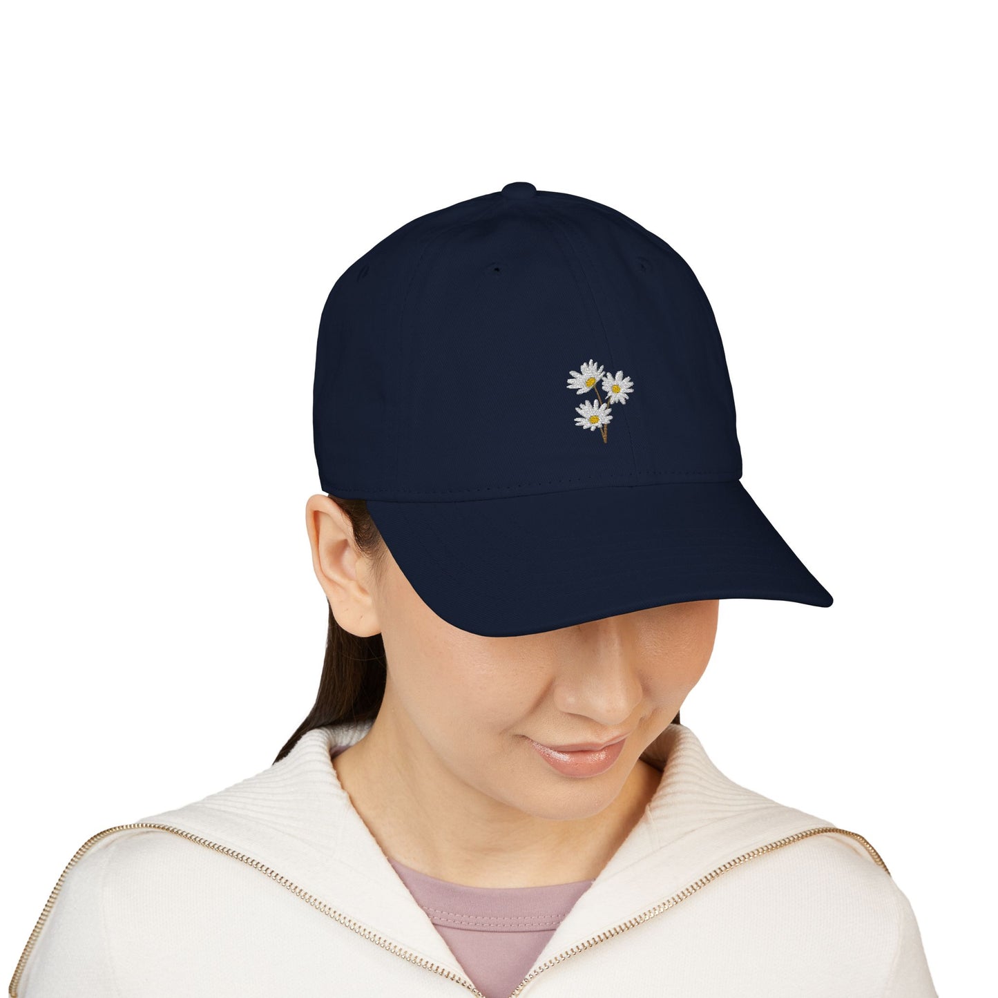 Organic Floral Embroidered Baseball Cap - Eco-Friendly Stylish Hat