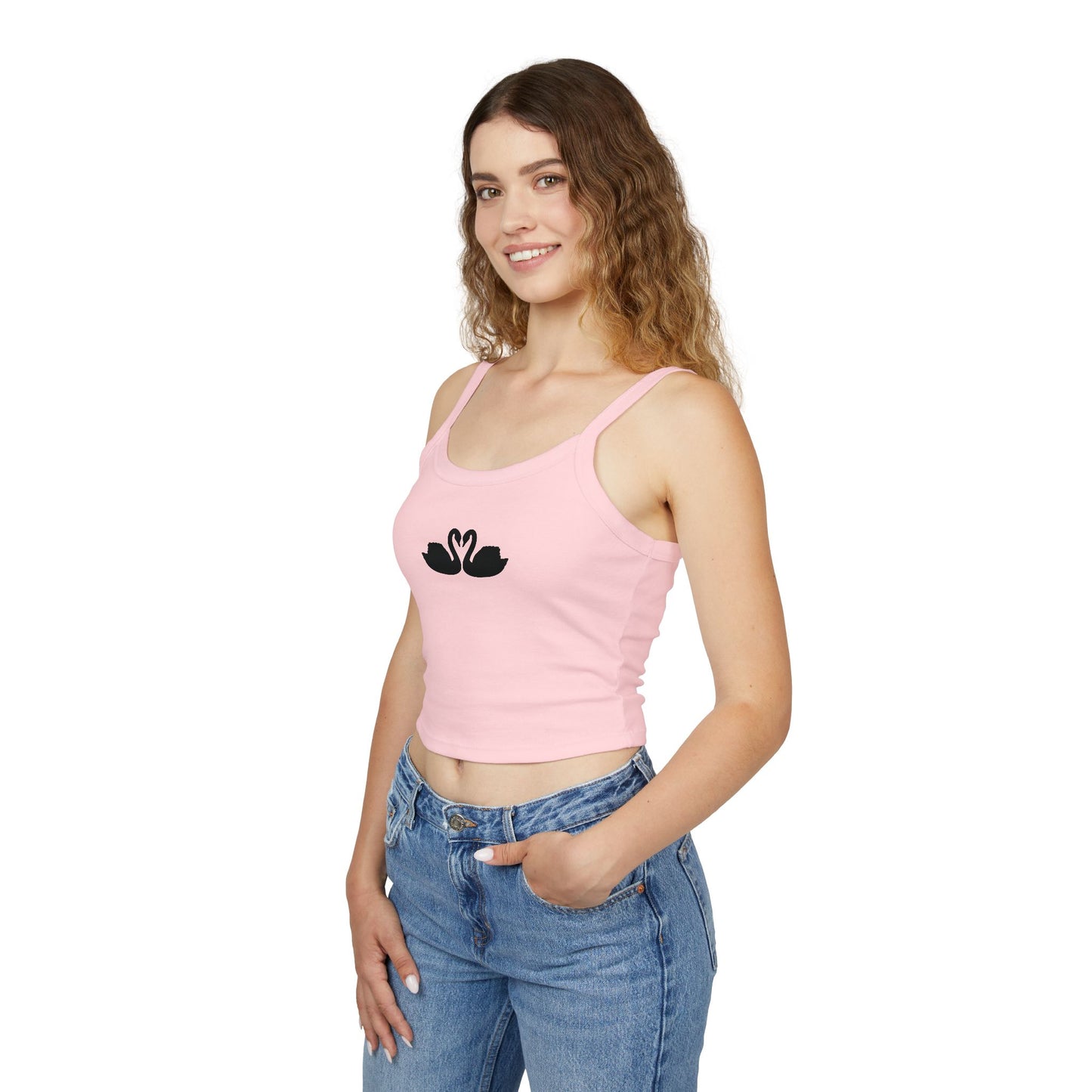 Swan Love Women's Spaghetti Strap Tank Top - Cute Summer Style