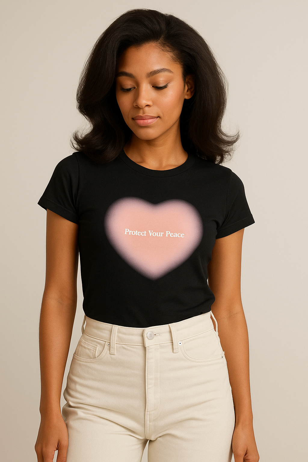 Protect Your Peace Women's Softstyle Tee - Comfortable Casual Wear for Mindfulness and Self-Care