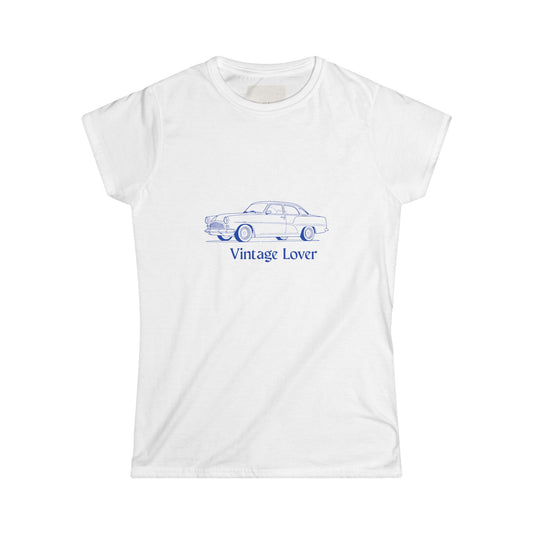 Vintage Lover Women's Tee - Retro Car Graphic T-Shirt for Casual Style