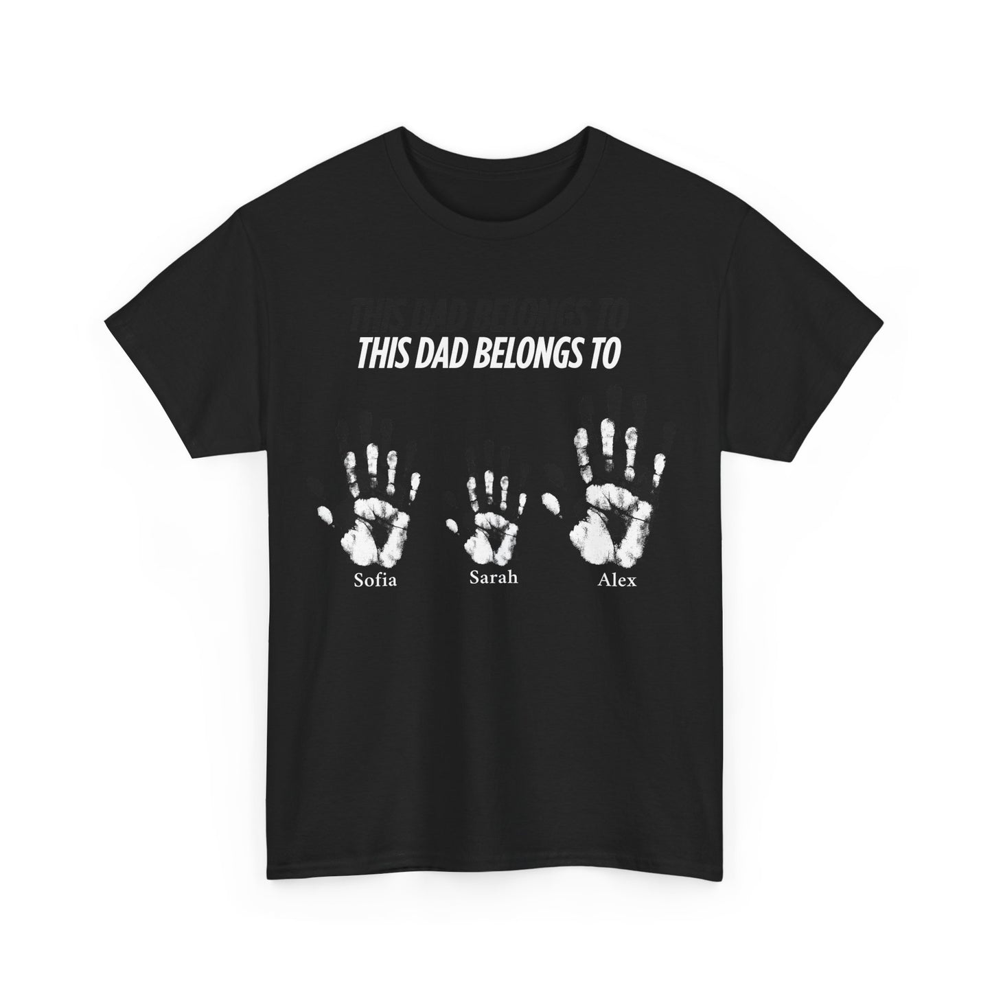 Custom Family Handprint Cotton Tee - Perfect Gift for Dads