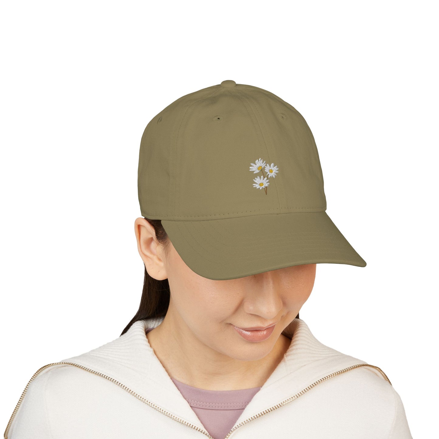 Organic Floral Embroidered Baseball Cap - Eco-Friendly Stylish Hat