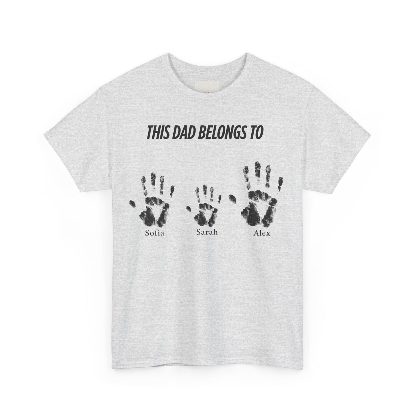 Custom Family Handprint Cotton Tee - Perfect Gift for Dads