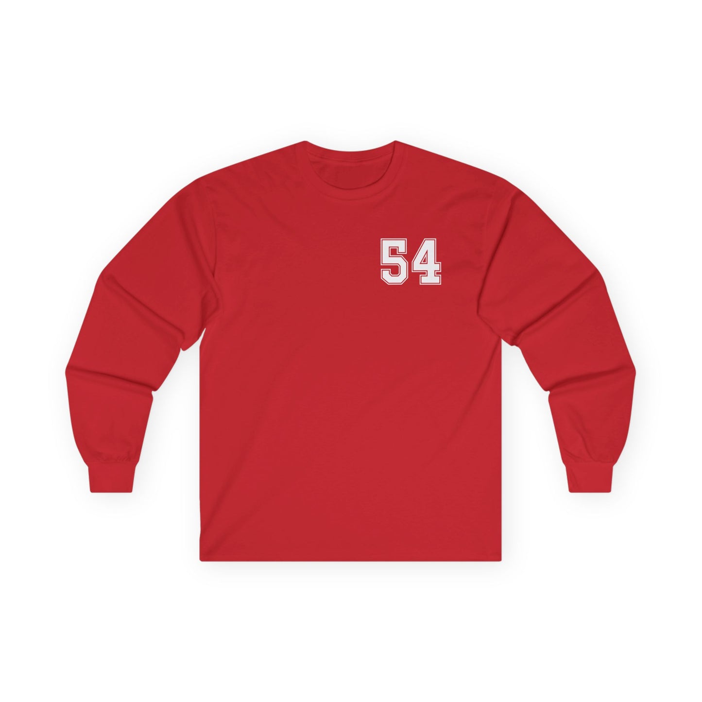 Unisex Long Sleeve Tee - Sporty Number 54 Shirt for Casual Wear