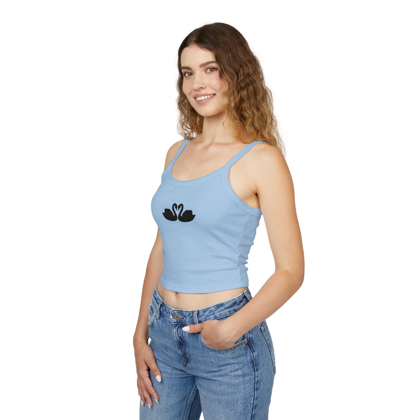 Swan Love Women's Spaghetti Strap Tank Top - Cute Summer Style