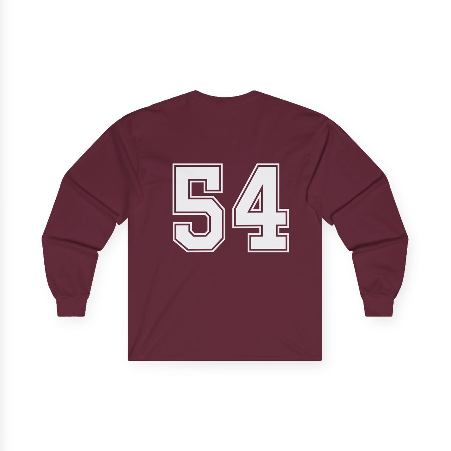 Unisex Long Sleeve Tee - Sporty Number 54 Shirt for Casual Wear