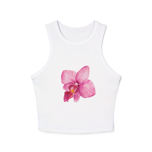 Floral Women's Racer Tank Top - Perfect for Summer Outings