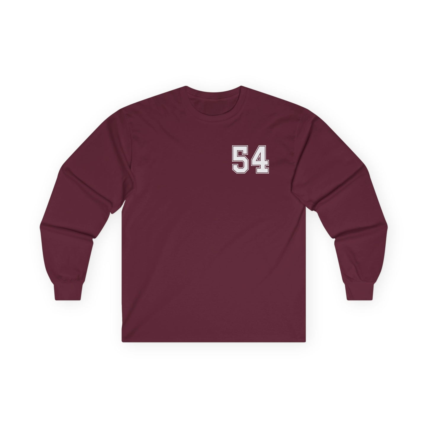 Unisex Long Sleeve Tee - Sporty Number 54 Shirt for Casual Wear