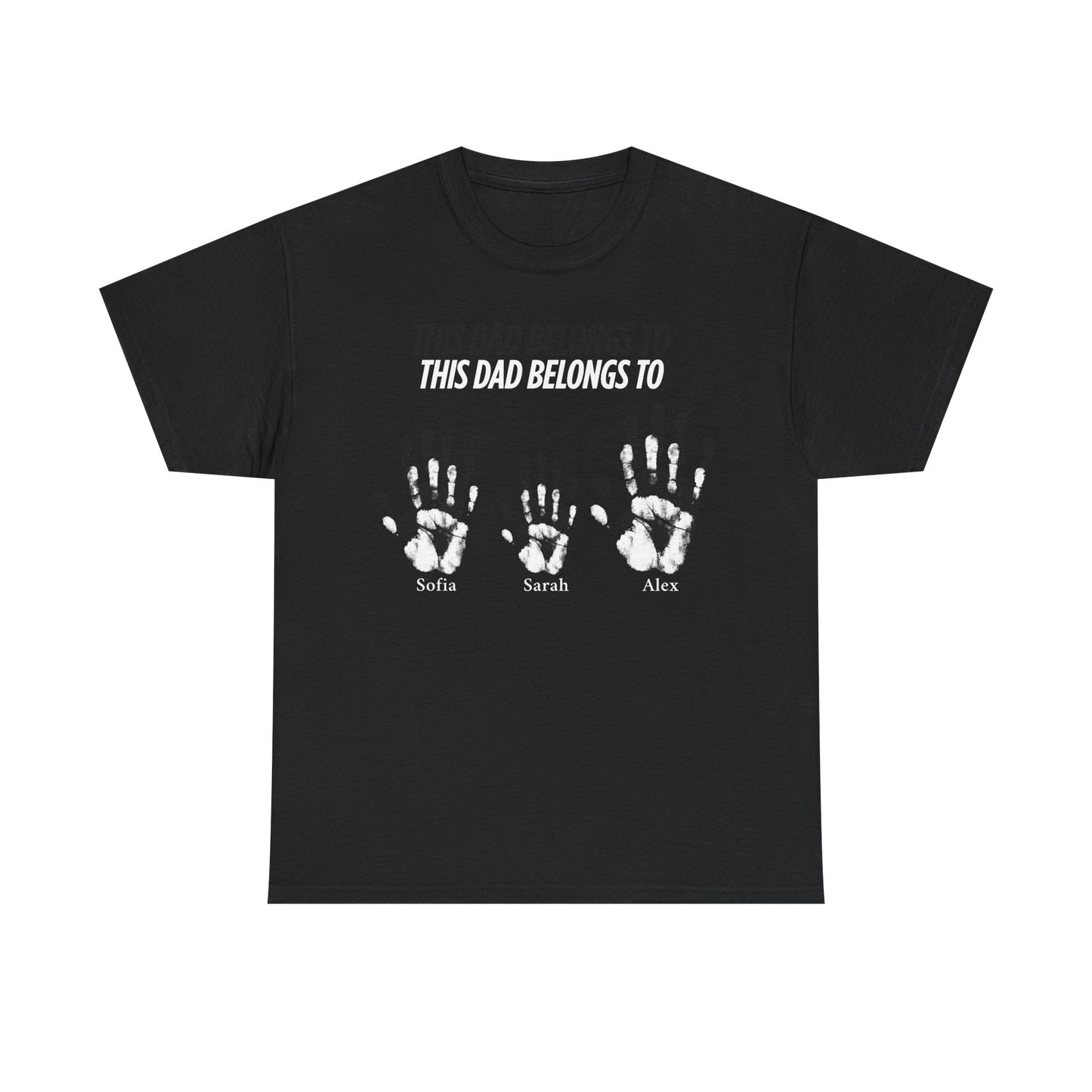 Custom Family Handprint Cotton Tee - Perfect Gift for Dads