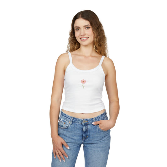 Floral Women's Spaghetti Strap Tank Top - Summer Sleeveless Tee