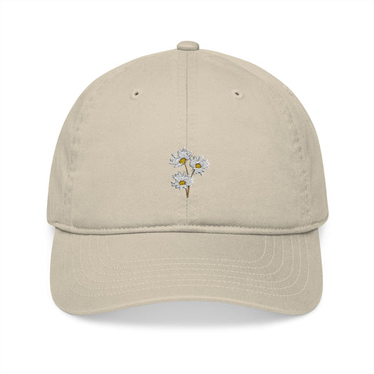 Organic Floral Embroidered Baseball Cap - Eco-Friendly Stylish Hat