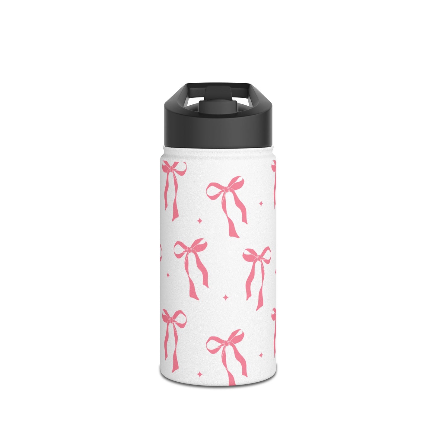 Charming Ribbon Pattern Stainless Steel Water Bottle | Perfect for Gifting or Everyday Use