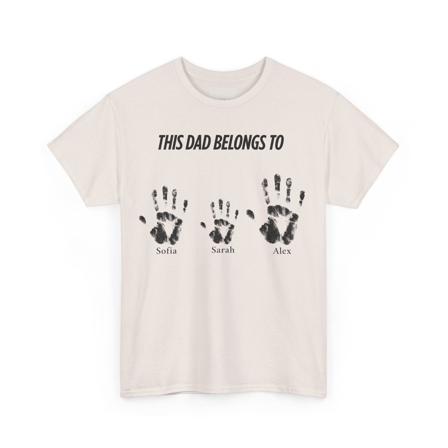 Custom Family Handprint Cotton Tee - Perfect Gift for Dads
