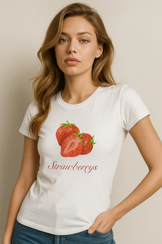Strawberry Love Women's Softstyle Tee – Perfect for Summer Days and Casual Outings